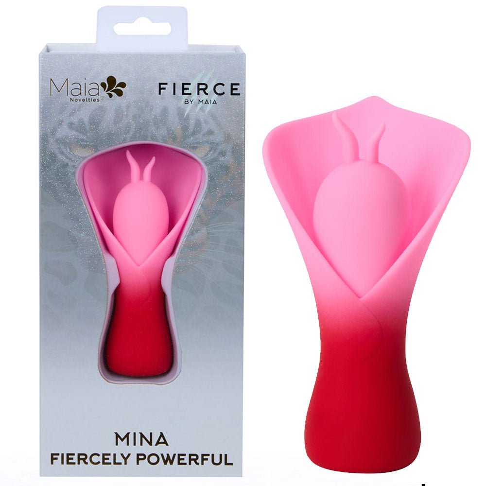Maia MINA - Red - Red/Pink USB Rechargeable Fluttering Flower Stimulator-MA25-11-RED