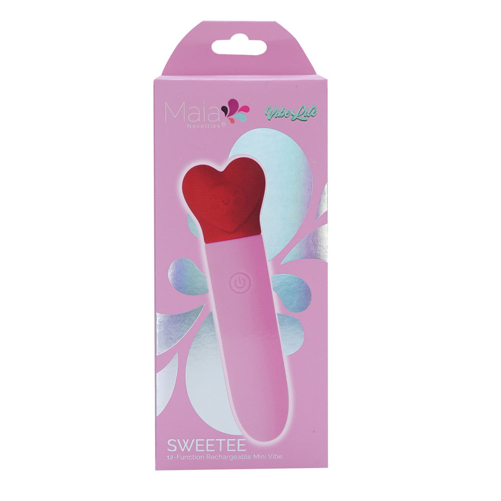 Maia SWEETEE - Pink/Red 11.1 cm USB Rechargeable Bullet - MA25-18