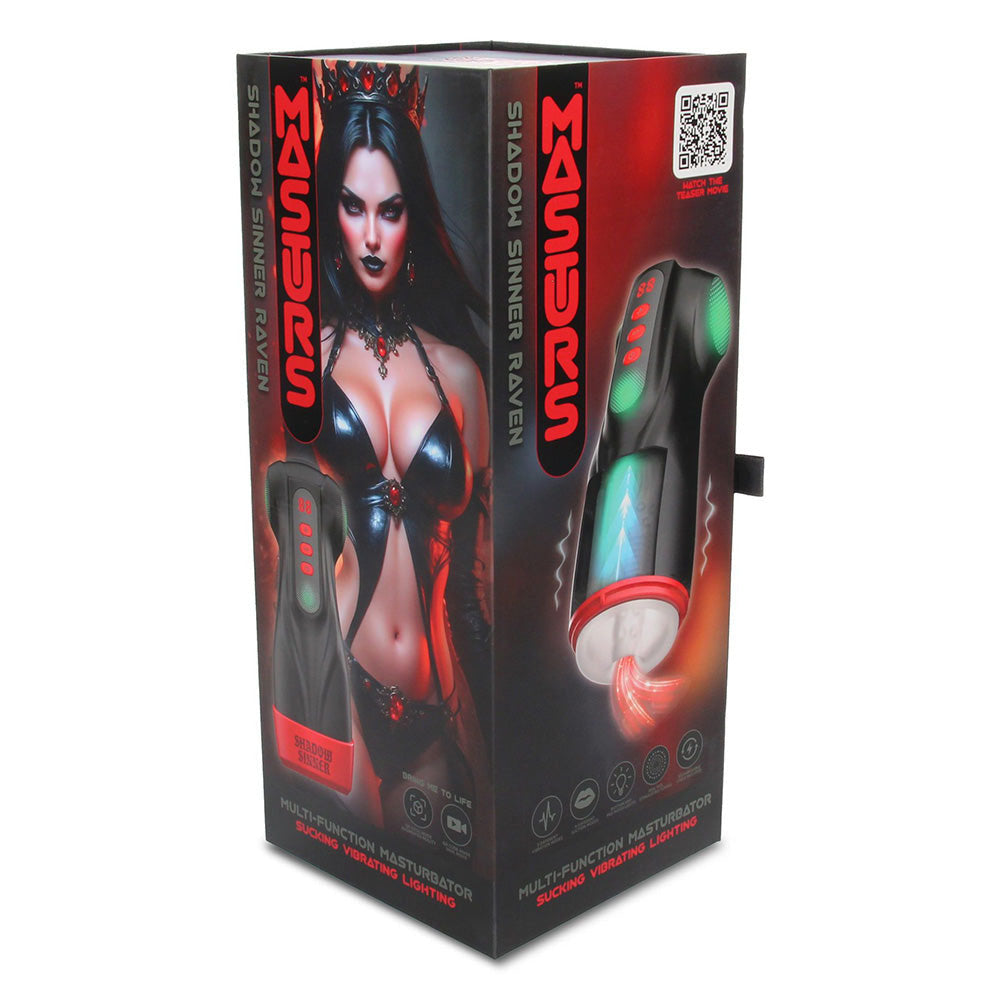 MASTURS Raven - USB Rechargeable Vibrating and Sucking Auto Stroker with Augmented Reality-MAS002BLK