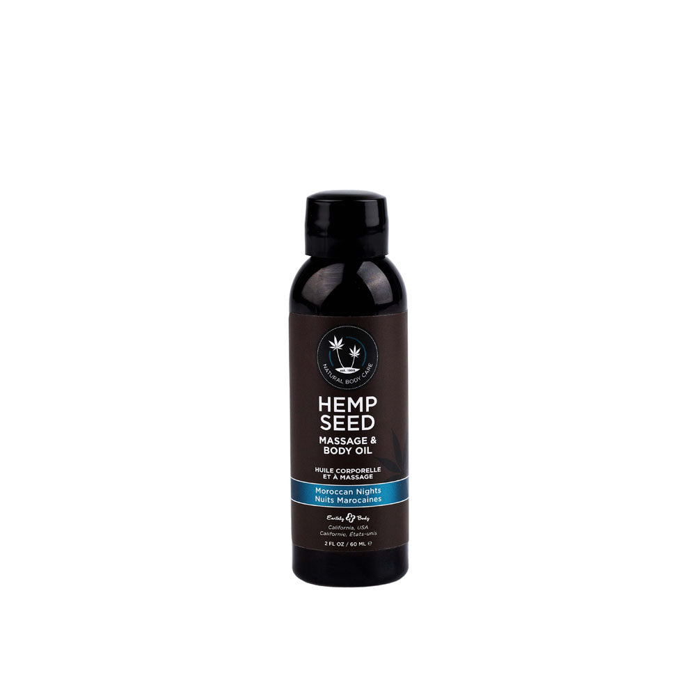 Hemp Seed Massage & Body Oil - Moroccan Nights (Earthy & Spicy-Sensual) Scented - 59 ml Bottle-MAS275