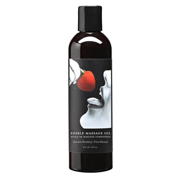 Edible Massage Oil - Succulent Strawberry Flavoured - 237 ml Bottle - MSE003