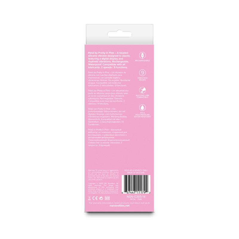 Pretty in Pink Petal - Pink - Pink 15.5 cm USB Rechargeable Vibrator - NSN-0365-14