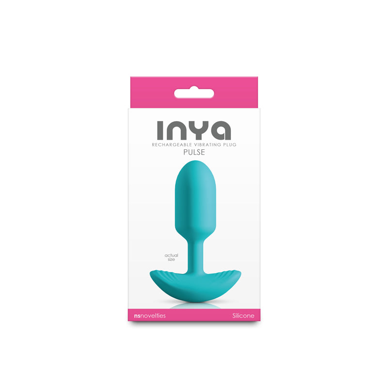 INYA Pulse - Teal - Teal 11 cm USB Rechargeable Vibrating Butt Plug - NSN-0558-67