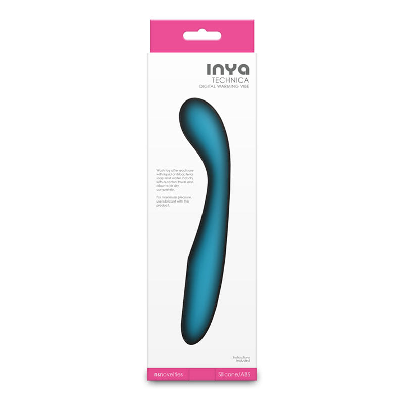 INYA Technica - Teal - Teal 19.2 cm USB Rechargeable Warming Vibrator - NSN-0560-38