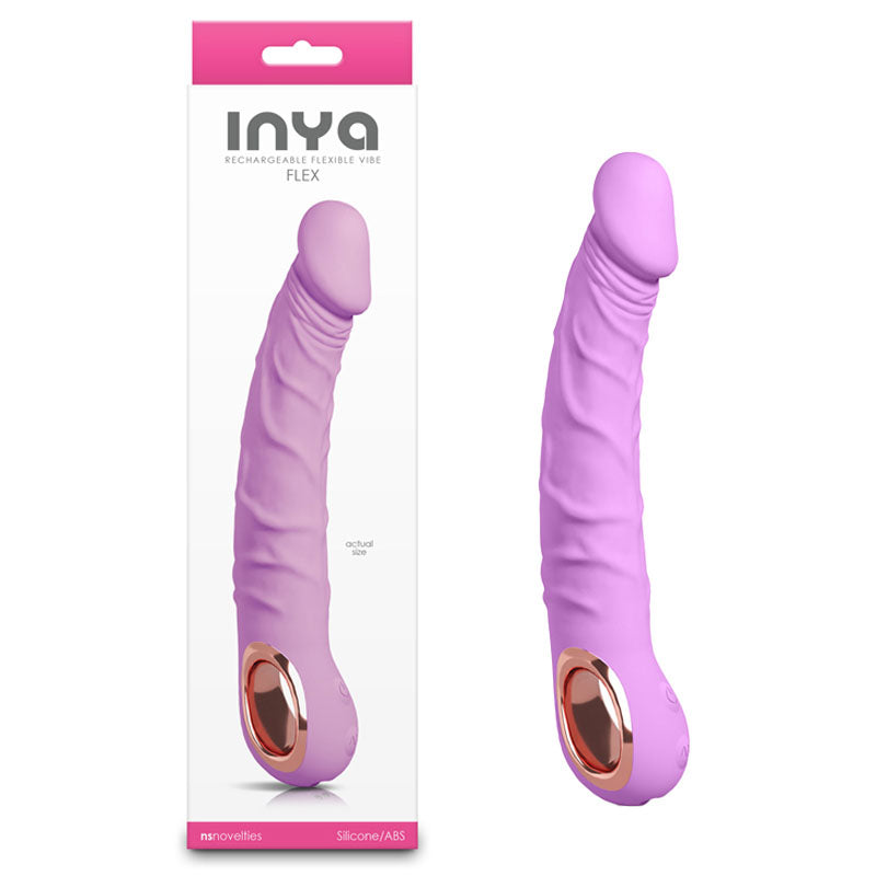 INYA Flex - Bubblegum - Bubblegum 22 cm USB Rechargeable Vibrator-NSN-0562-14