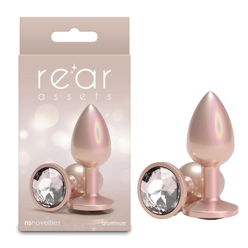 Rear Assets Iridescent - Small - Champagne - Iridescent Champagne 7.1 cm Small Butt Plug - NSN-0968-06