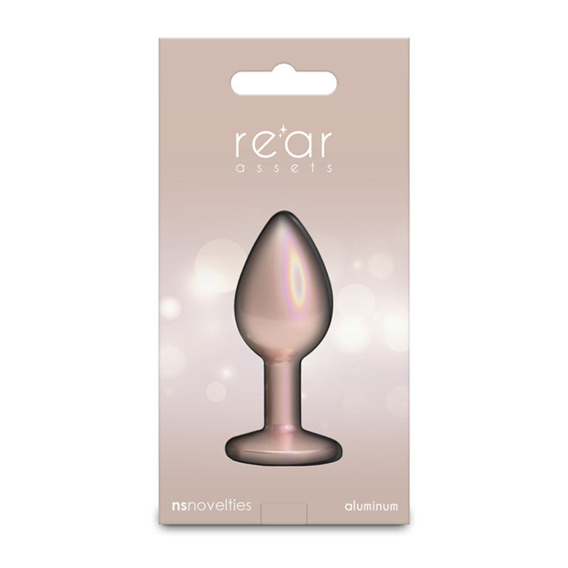 Rear Assets Iridescent - Small - Champagne - Iridescent Champagne 7.1 cm Small Butt Plug - NSN-0968-06