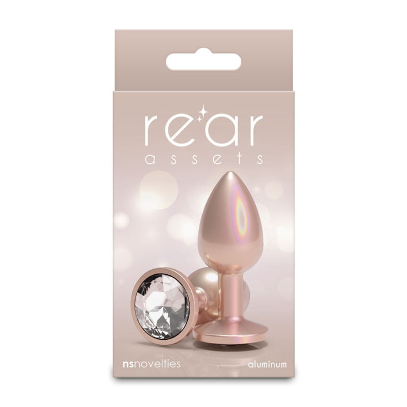 Rear Assets Iridescent - Small - Champagne - Iridescent Champagne 7.1 cm Small Butt Plug - NSN-0968-06