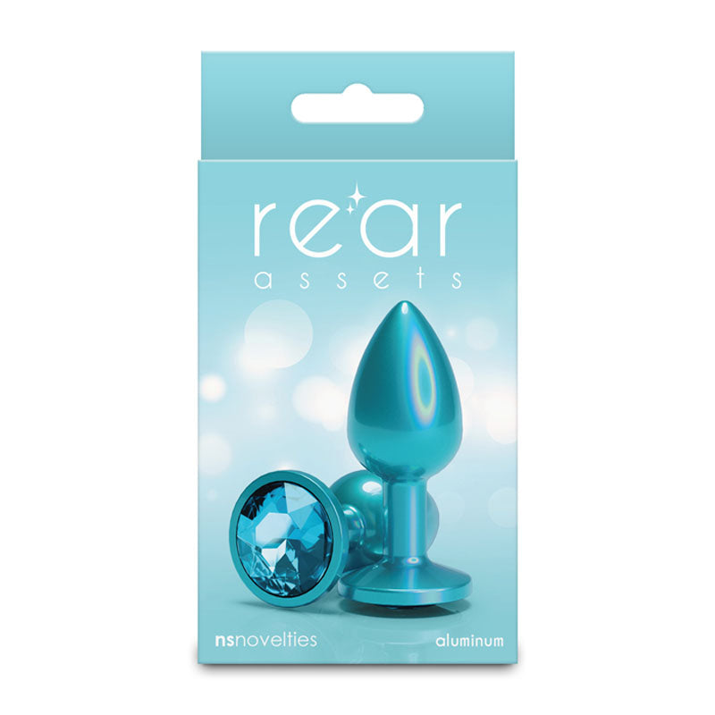 Rear Assets Iridescent - Small - Teal - Iridescent Teal 7.1 cm Small Butt Plug - NSN-0968-07