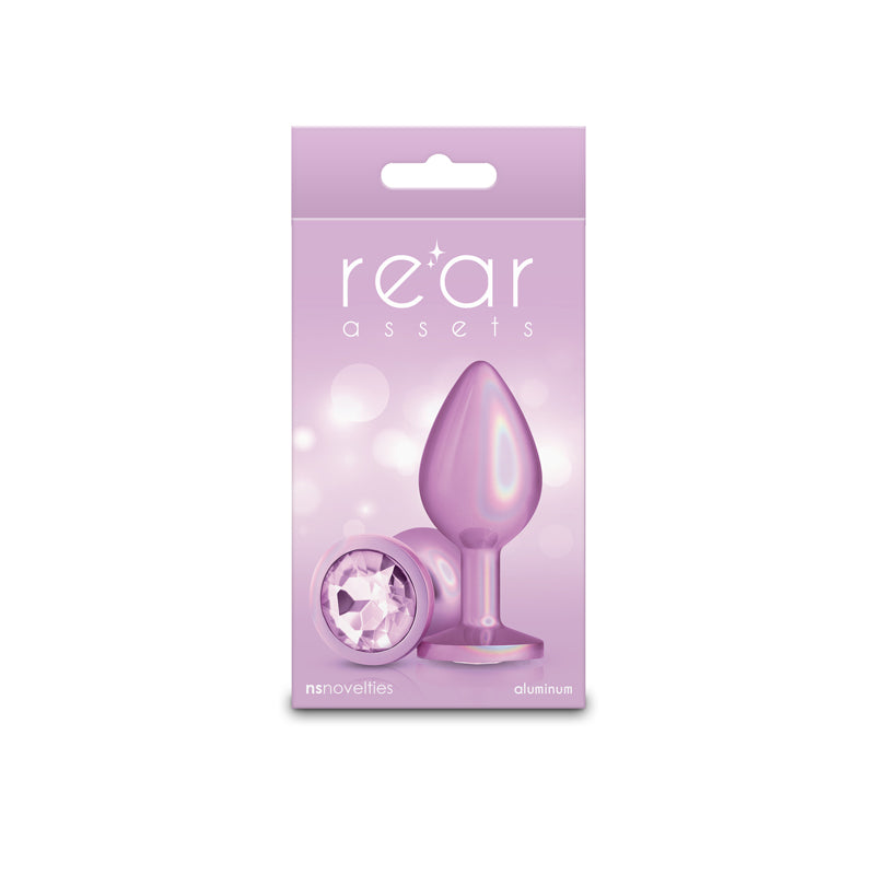 Rear Assets Iridescent Pink - Medium - Iridescent Pink 8.2 cm Medium Butt Plug-NSN-0968-14