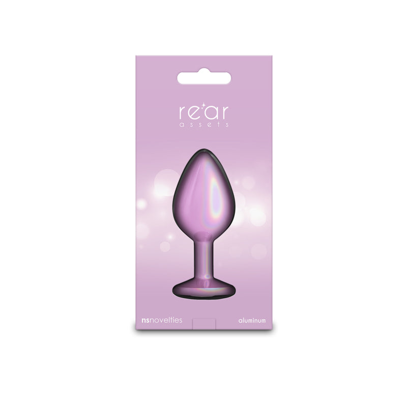 Rear Assets Iridescent Pink - Medium - Iridescent Pink 8.2 cm Medium Butt Plug-NSN-0968-14
