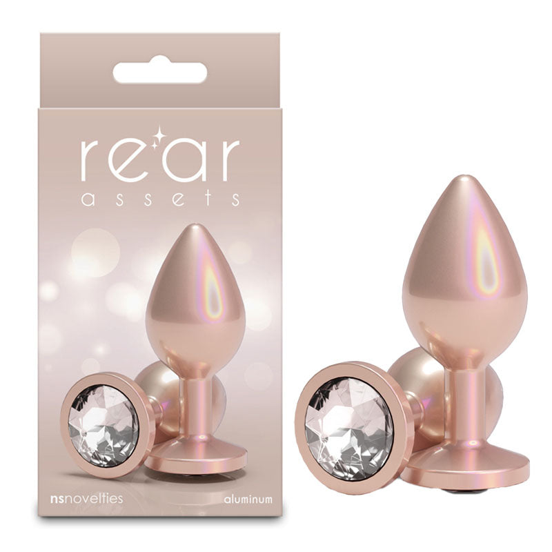 Rear Assets Iridescent - Medium - Champagne - Iridescent Champagne 8.2 cm Medium Butt Plug - NSN-0968-16
