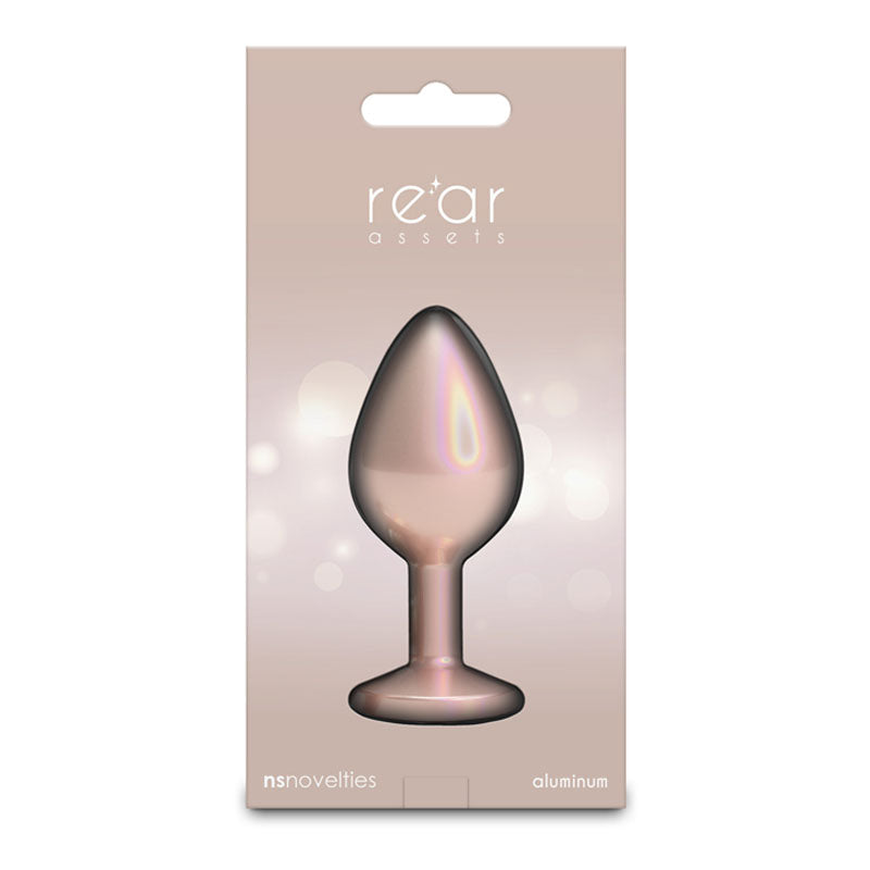 Rear Assets Iridescent - Medium - Champagne - Iridescent Champagne 8.2 cm Medium Butt Plug-NSN-0968-16