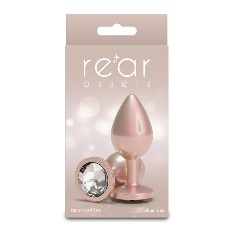 Rear Assets Iridescent - Medium - Champagne - Iridescent Champagne 8.2 cm Medium Butt Plug - NSN-0968-16