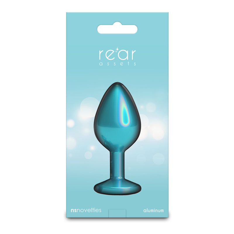 Rear Assets Iridescent - Medium - Teal - Iridescent Teal 8.2 cm Medium Butt Plug - NSN-0968-17