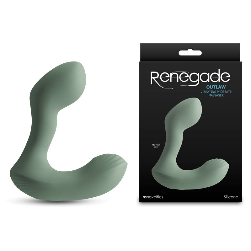 Renegade Outlaw - Sage - Green 12 cm USB Rechargeable Vibrating Prostate Massager-NSN-1161-38
