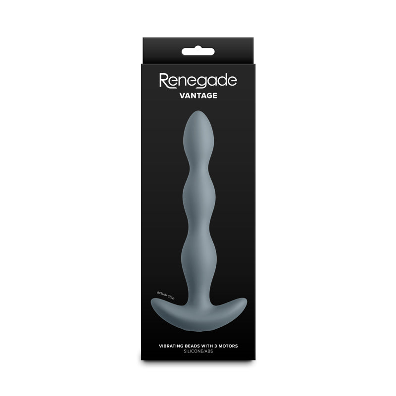 Renegade Vantage - Grey - Grey 20.6 cm USB Rechargeable Vibrating Anal Beads - NSN-1162-49