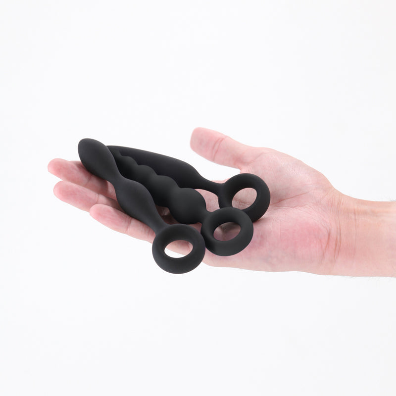 Renegade Trio Kit - Black - Black Butt Plugs - Set of 3 - NSN-1166-03