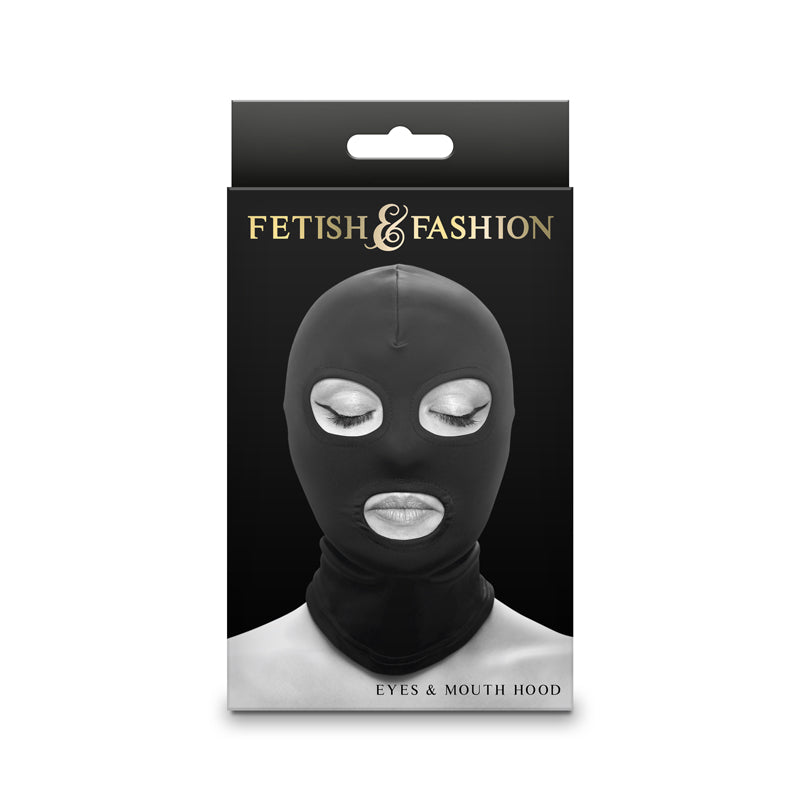 Fetish & Fashion - Eyes & Mouth Hood - Black-(nsn-1803-13ap)