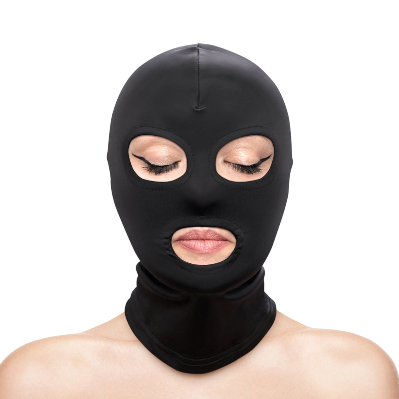 Fetish & Fashion - Eyes & Mouth Hood - Black-(nsn-1803-13ap)