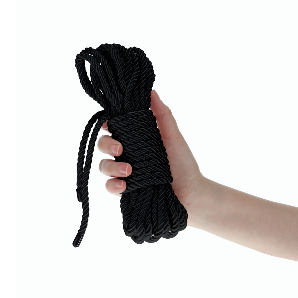 OUCH! Bondage Rope - 10 M - Black - Black Nylon Bondage Rope - 10 metre Length-OU1058BLK