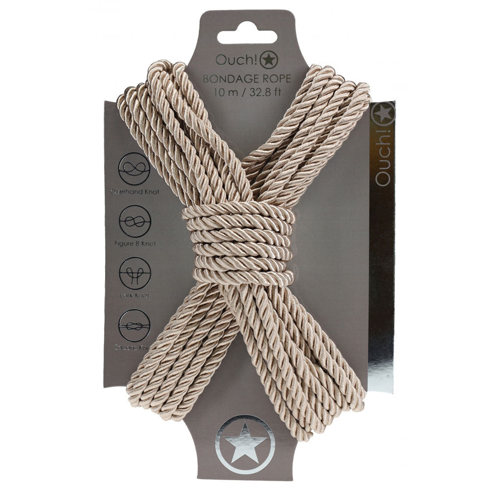 OUCH! Bondage Rope - 10 M - Gold - Gold Nylon Bondage Rope - 10 metre Length-OU1058GLD