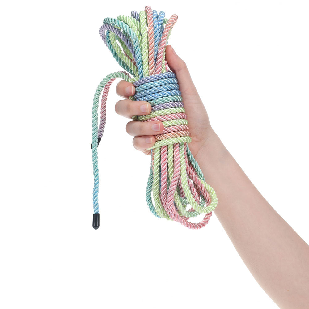 OUCH! Bondage Rope - 10 M - Multicolour 1 - Multicoloured Nylon Bondage Rope - 10 metre Length-OU1058MUL1