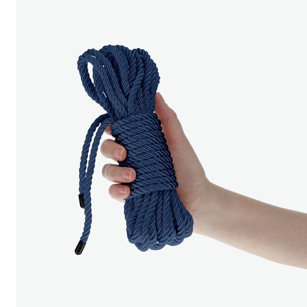 OUCH! Bondage Rope - 10 M - Navy Blue - Navy Blue Nylon Bondage Rope - 10 metre Length-OU1058NVY