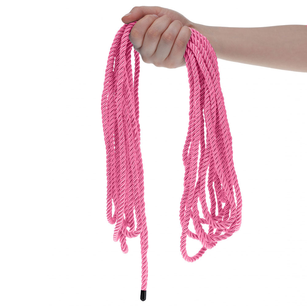 OUCH! Bondage Rope - 10 M - Pink - Pink Nylon Bondage Rope - 10 metre Length-OU1058PNK