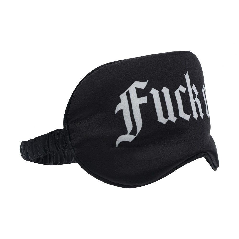 OUCH! Satin Mask - Fuck Off - Black Printed Eye Mask - OU1066BLK