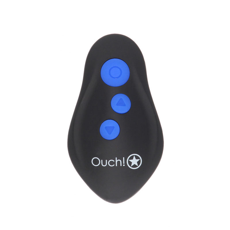 OUCH! e-Stim & Vibrating Butt Plug with Wireless Remote - Black 12.3 cm USB Rechargeable Vibrating Butt Plug with e-Stim-OU579BLK