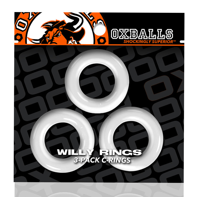 OXBALLS WILLY RINGS 3-pack stretchy cockrings WHITE-OX-3047-WHT