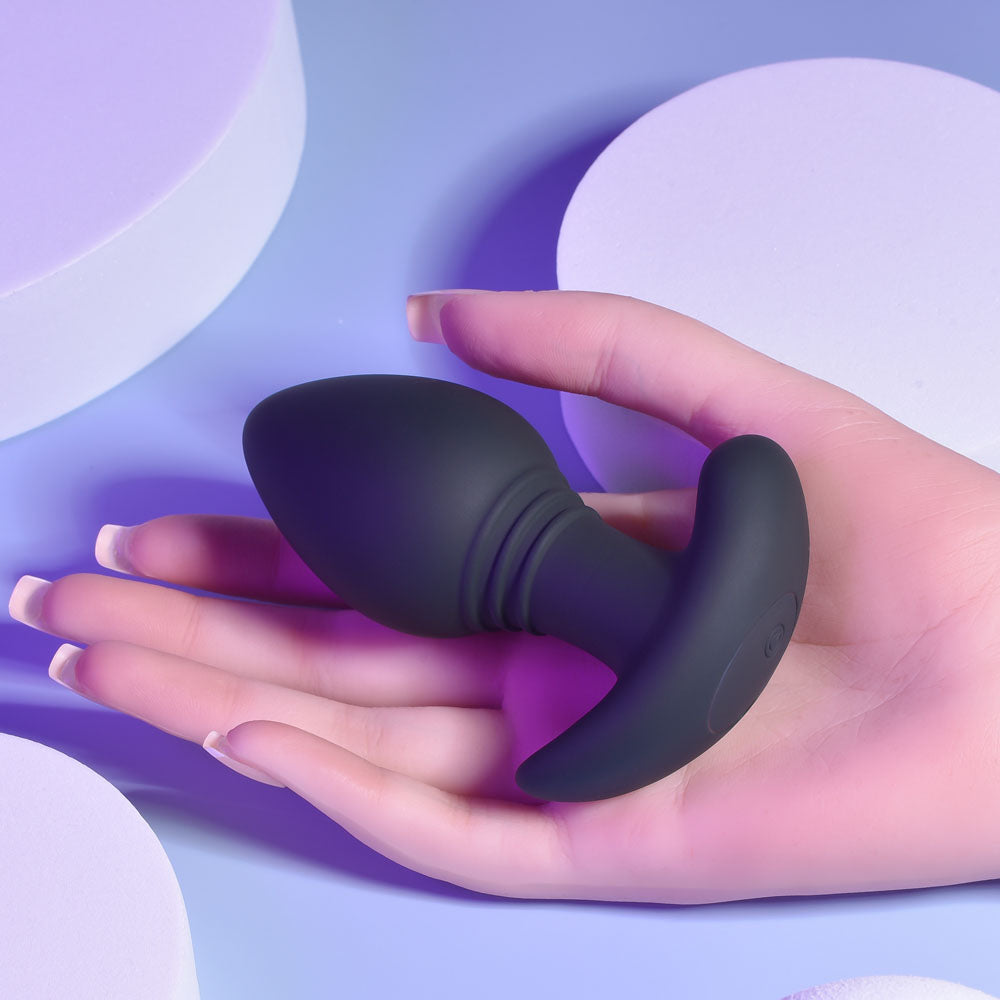 Playboy Pleasure PLUG & PLAY - Black 10.3 cm USB Rechargeable Vibrating Butt Plug with Wireless
