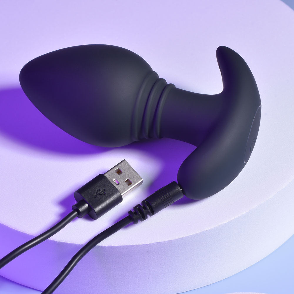 Playboy Pleasure PLUG & PLAY - Black 10.3 cm USB Rechargeable Vibrating Butt Plug with Wireless