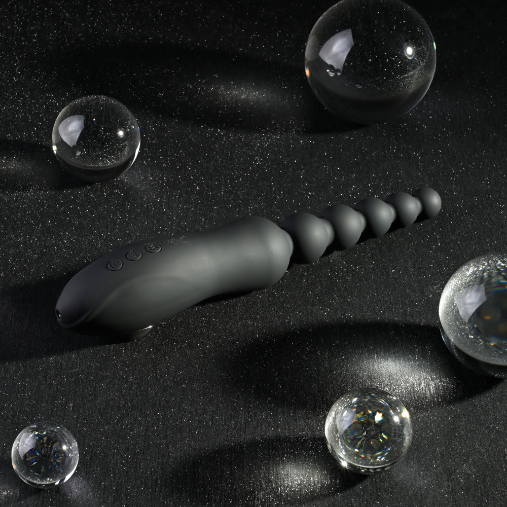 Playboy Pleasure LET IT BEAD - Black 23.1 cm USB Rechargeable Vibrating Anal Beads with Clitora