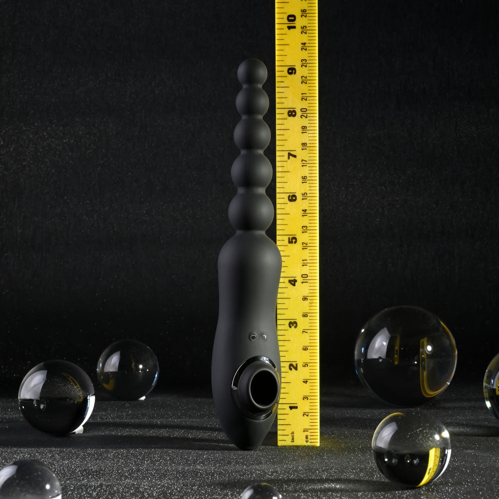 Playboy Pleasure LET IT BEAD - Black 23.1 cm USB Rechargeable Vibrating Anal Beads with Clitora