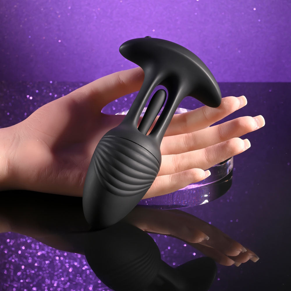 Playboy Pleasure RIM SHOT - Black 11.4 cm USB Rechargeable Vibrating Butt Plug-PB-RS-5872-2