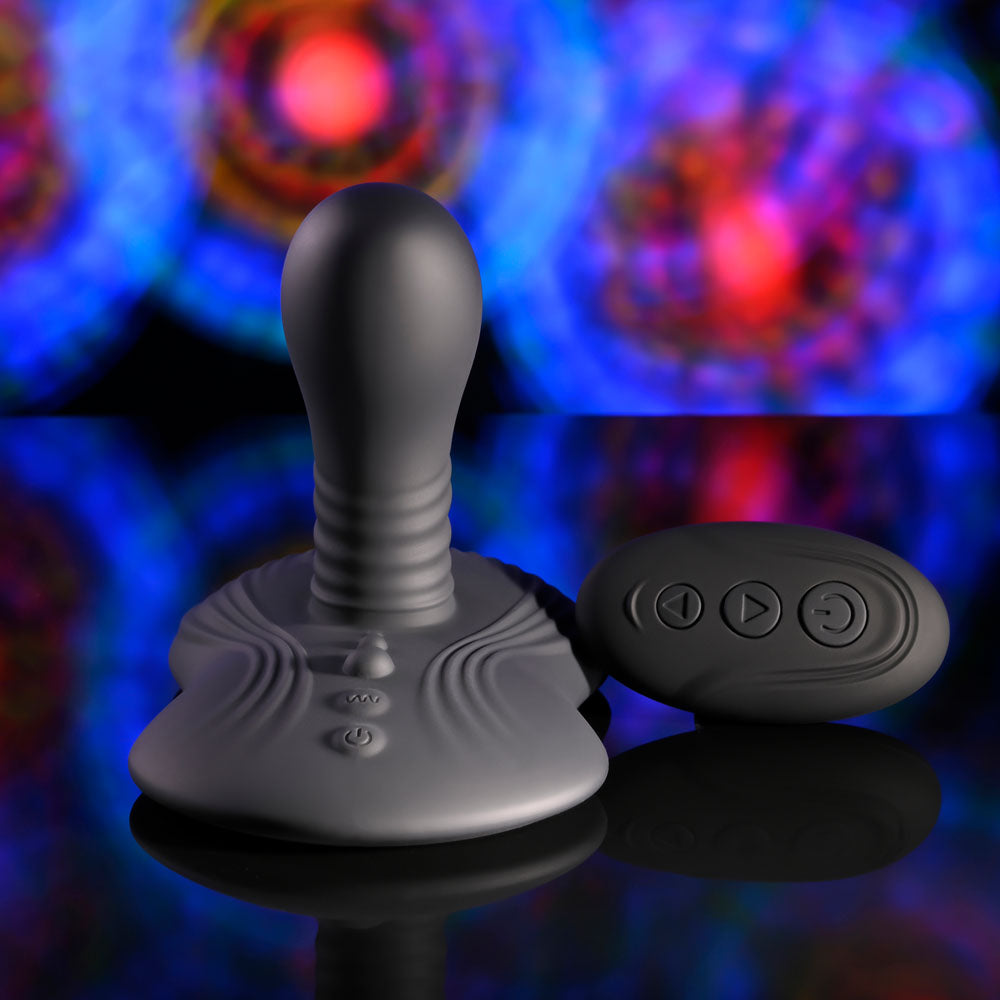 Playboy Pleasure SITTIN & SPINNIN - Black USB Rechargeable Spinning Vibrator & Grinder Pad with Remote-PB-RS-5995-2