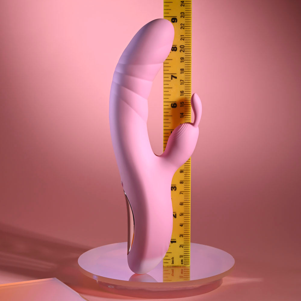 Playboy Pleasure RUB ME RIGHT - Pink 23.2 cm USB Rechargeable Thrusting Rabbit Vibrator-PB-RS-6626-2