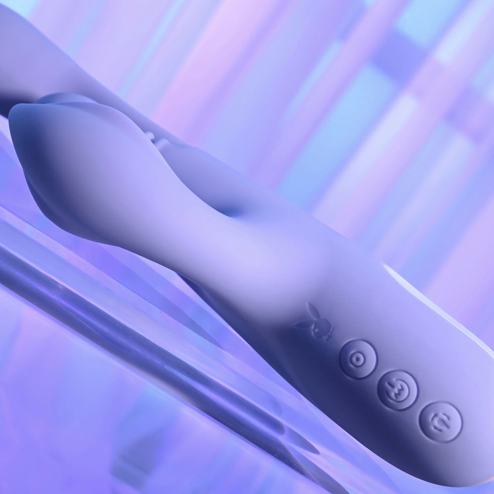 Playboy Pleasure NUBBIN RUBBIN - Purple 24.1 cm USB Rechargeable Thrusting Rabbit Vibrator-PB-RS-6695-2