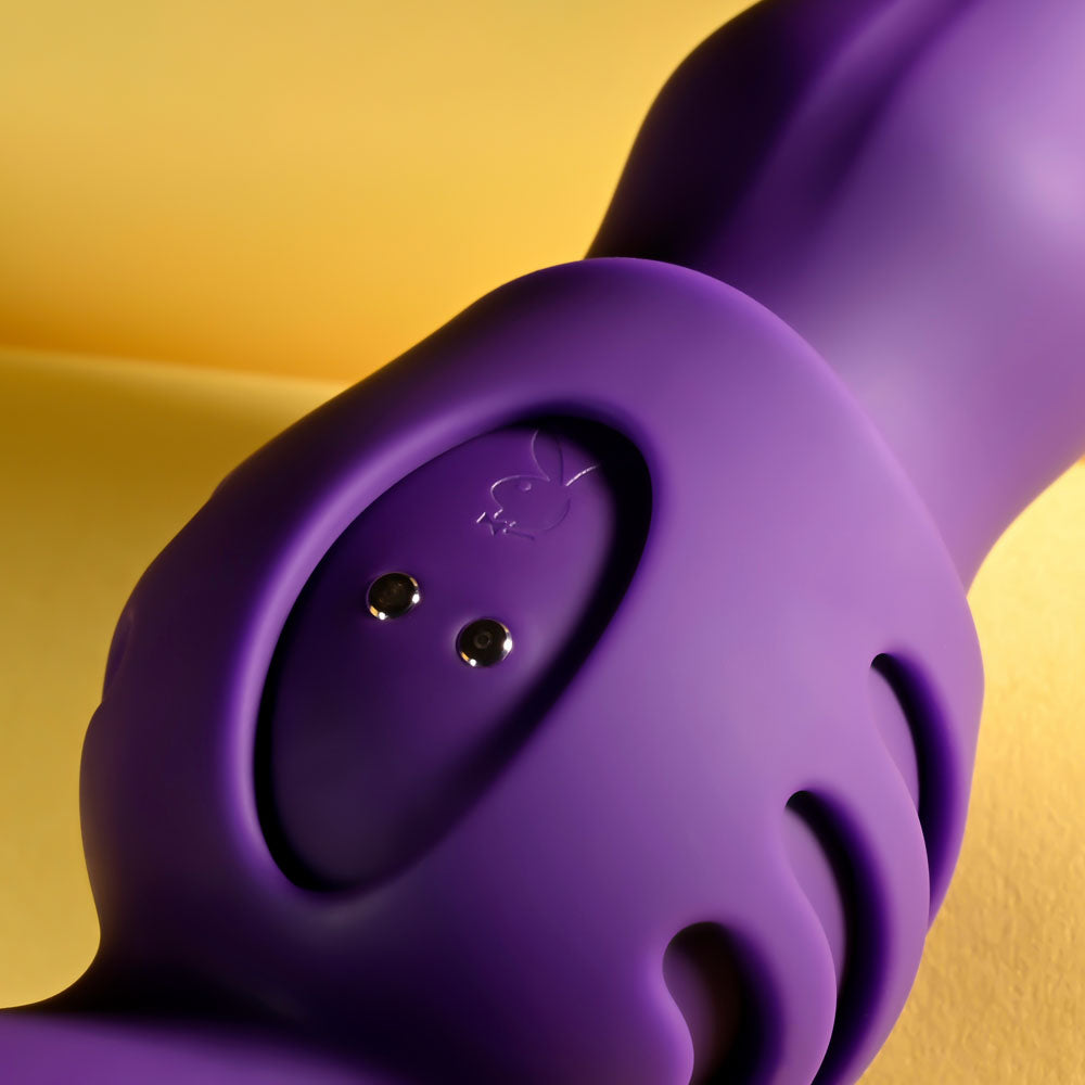 Playboy Pleasure WIGGLE IT - Purple 23.9 cm USB Rechargeable Wiggling Vibrator-PB-RS-6893-2