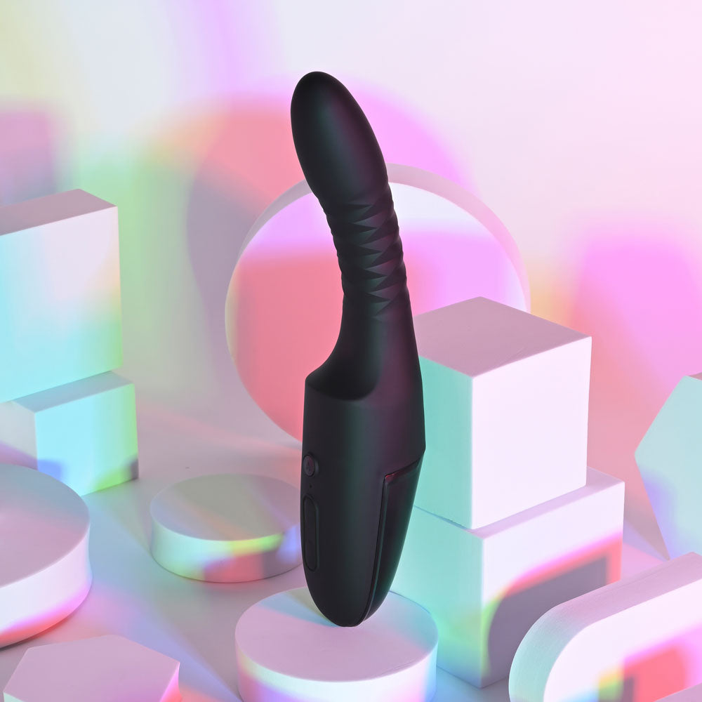 Playboy Pleasure OVERDRIVE - Black 28.2 cm USB Rechargeable Thrusting Vibrator-PB-RS-7302-2