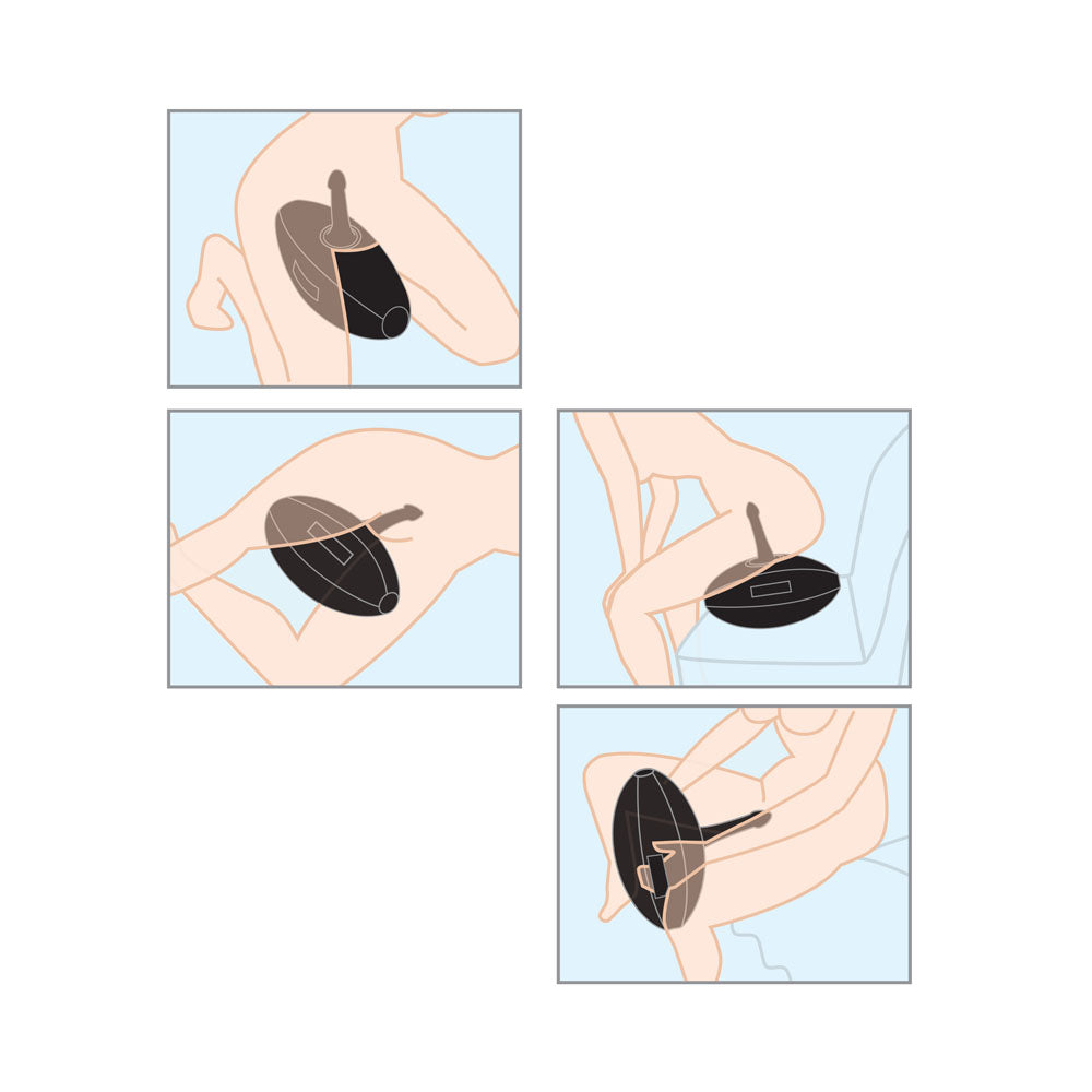 Fetish Fantasy Series Body Dock Inflatable Love Ball - Black Inflatable Cushion with Black 15.2 cm Dildo-PD4472-23