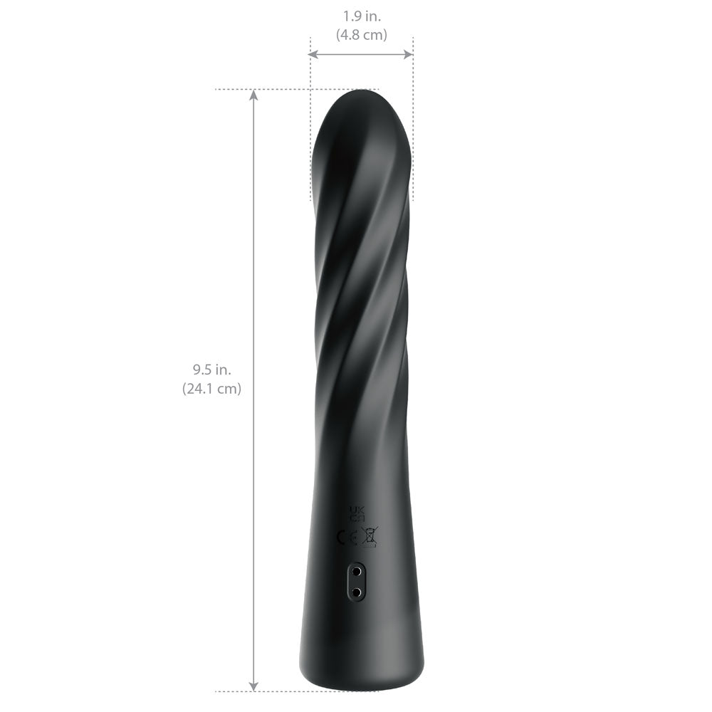 Anal Fantasy Elite Twist Ecstasy - Black - Black 24.1 cm USB Rechargeable Twisting & Thrusting