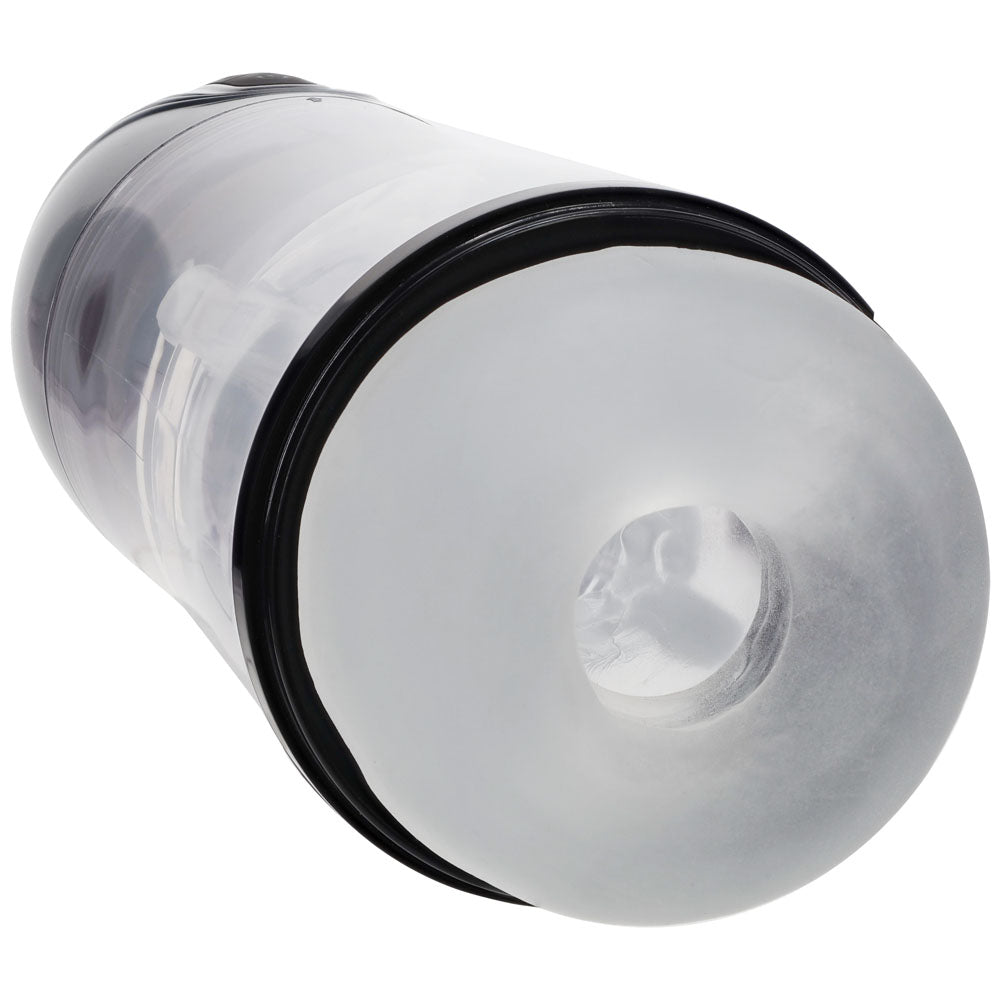 PUMPED SonicPull - Gunmetal - Gunmetal Grey/Clear USB Rechargeable Sucking And Vibrating Auto Masturbator-PMP066GUN