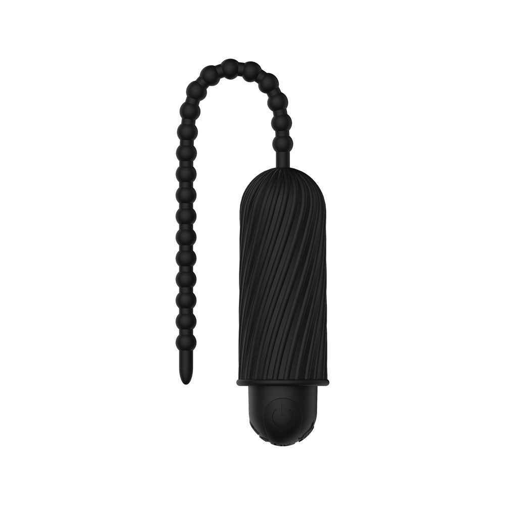 Passion Play Vibrating Silicone Sound - Black USB Rechargeable Vibrating Urethral Sound - PP0029