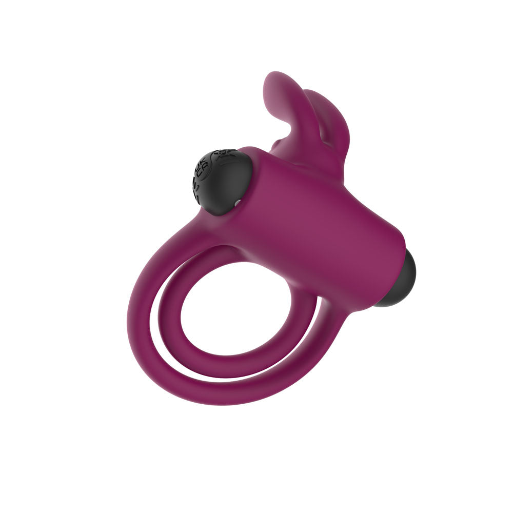 Passion Play Silicone Rabbit Vibrating Cockring - Purple USB Rechargeable Vibrating Penis and B