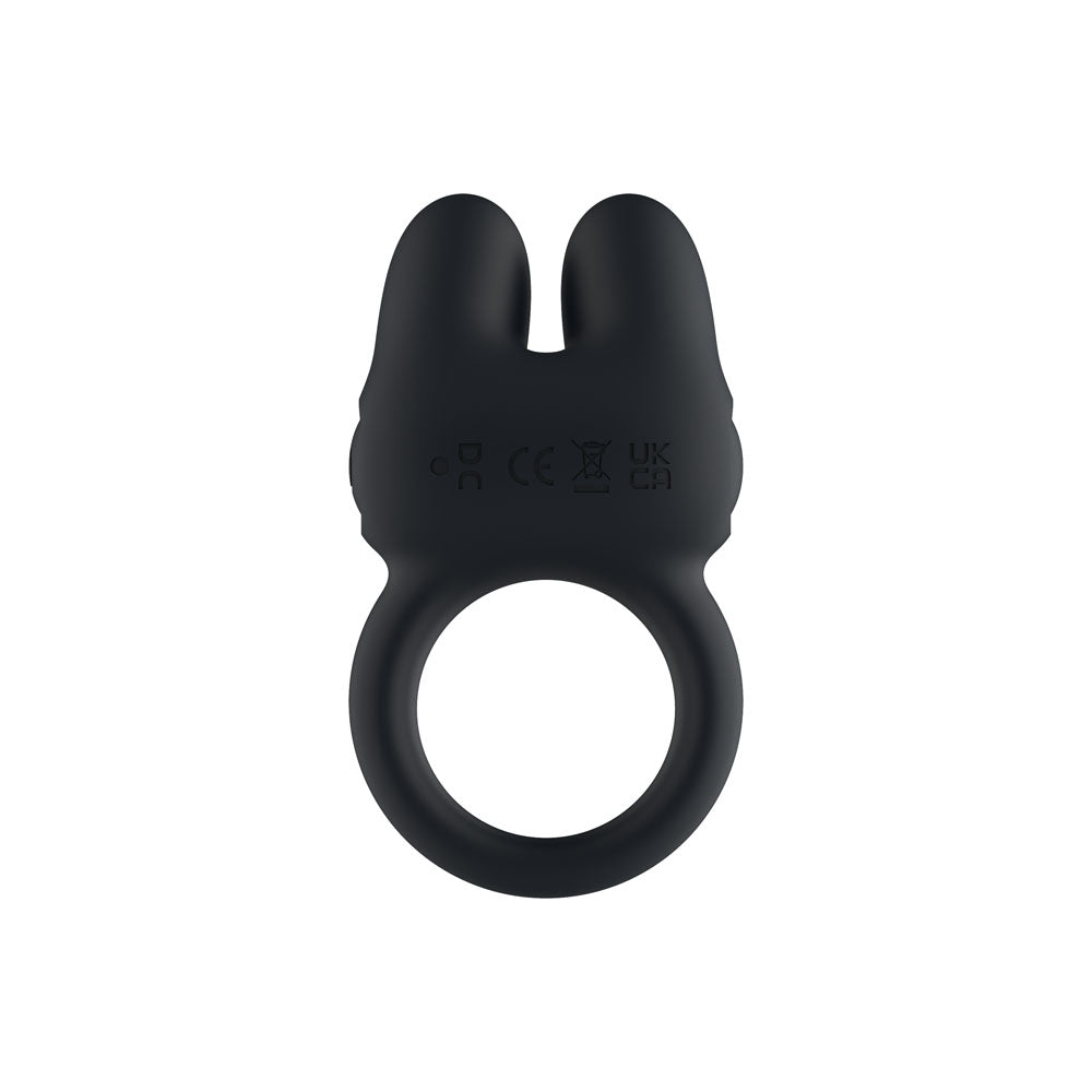 Passion Play Dual Motors Vibrating Cockring - Black USB Rechargeable Vibrating Cock Ring - PP0254
