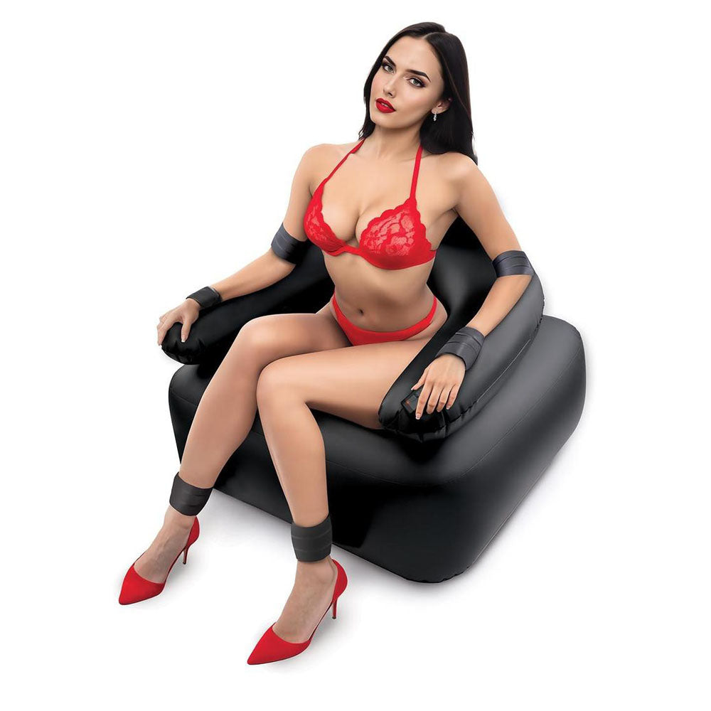 Whipsmart Inflatable Bondage Chair - Black Inflatable Chair with 6 Vibrating Dong - PP114