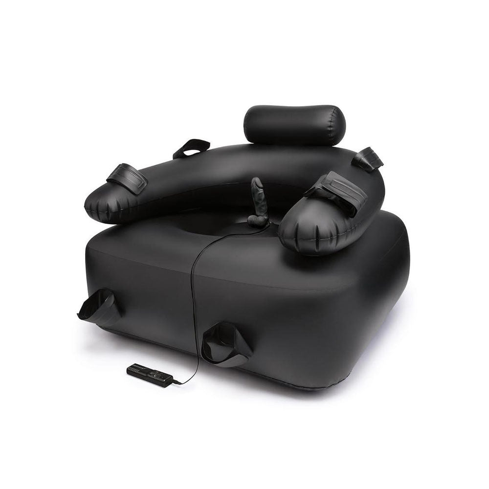 Whipsmart Inflatable Bondage Chair - Black Inflatable Chair with 6 Vibrating Dong - PP114